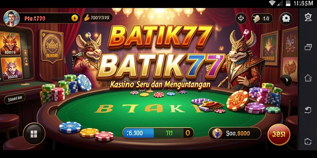 Screenshot utama BATIK77 menampilkan gameplay Kasino yang menarik dan interaktif.