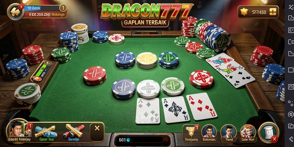 Screenshot gameplay DRAGON777 yang menunjukkan keseruan Gaple.