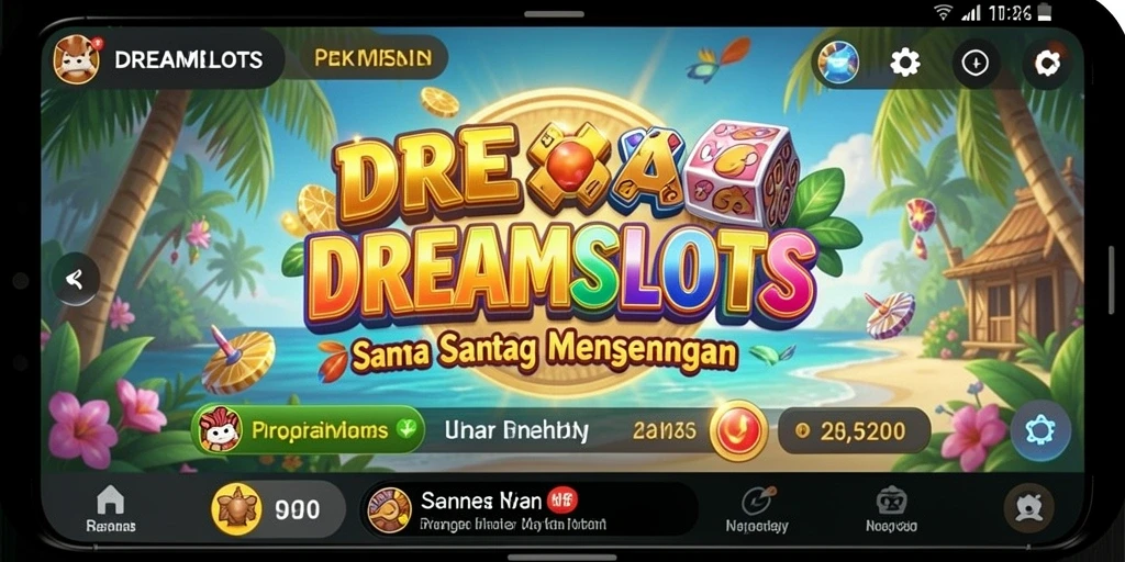 Tampilan gameplay DREAMSLOTS yang mengasyikkan dan penuh warna.