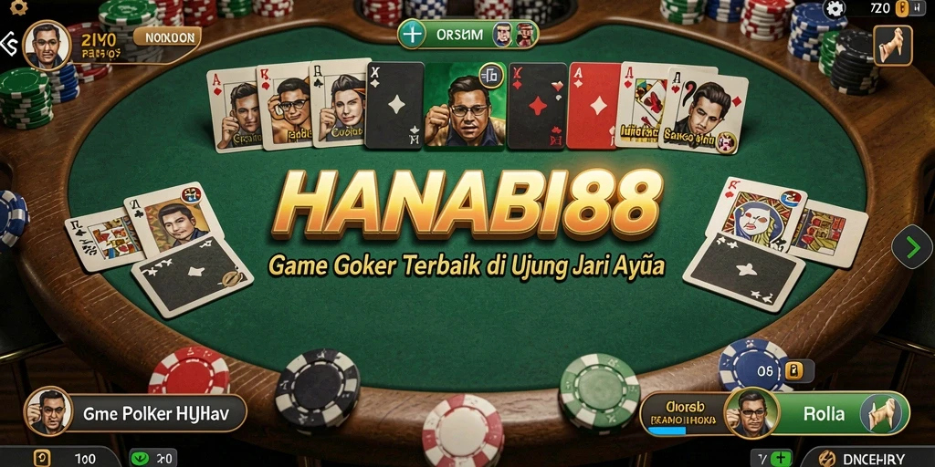 Tampilan gameplay menarik dari aplikasi Poker HANABI88.