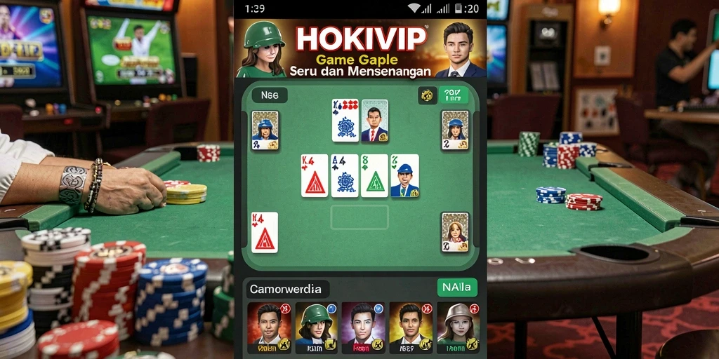 Tampilan gameplay Gaple yang seru dan interaktif di HOKIVIP.