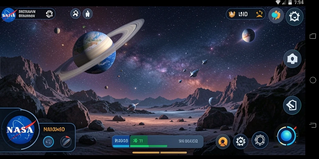 Tampilan gameplay mendebarkan di NASA4D dengan eksplorasi luar angkasa.