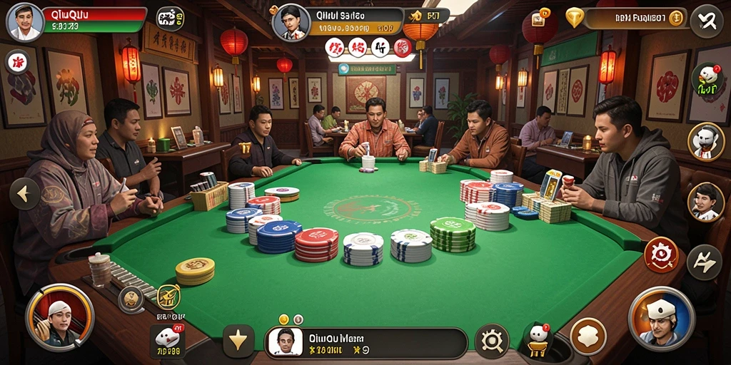 Tampilan gameplay QiuQiu yang menarik dan interaktif.