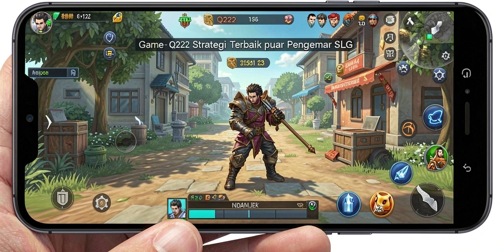 Tangkapan layar gameplay menampilkan aksi pertempuran strategis di QQ222.