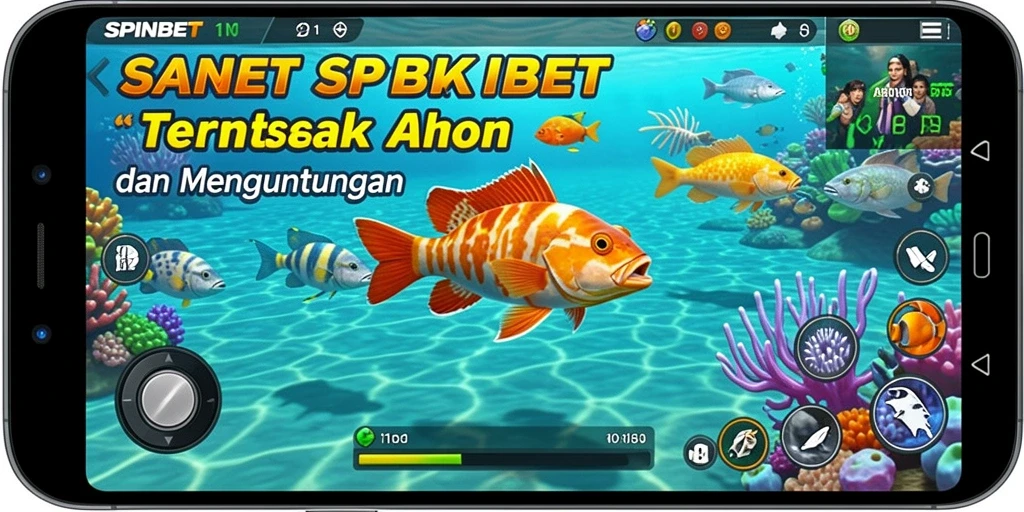 Tangkapan layar gameplay SPINBET dengan aksi menembak ikan yang seru.