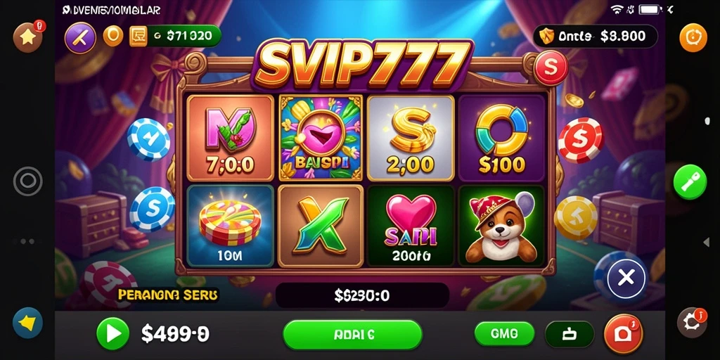 Tampilan gameplay SVIP777 dengan mesin Slot yang menarik dan interaktif.