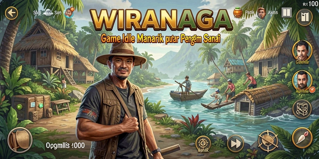 Tampilan gameplay seru pada WIRANAGA dengan elemen Idle yang asyik.