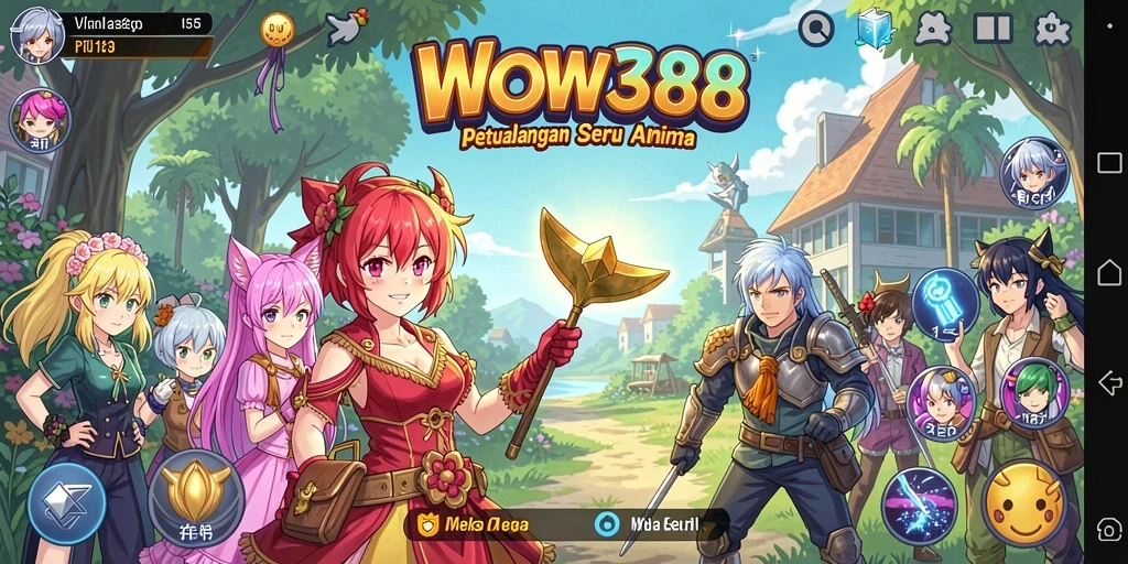 Tampilan gameplay WOW388 yang menakjubkan dengan karakter Anime ikonik.